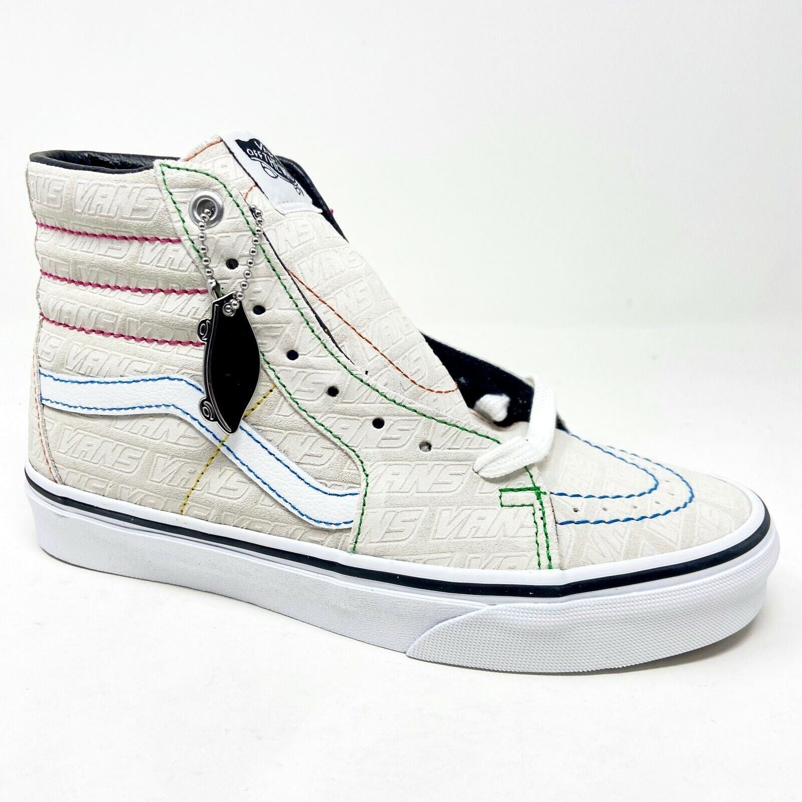Vans SK8 Hi (Vans Emboss) True White Womens Casual Shoes Sneakers