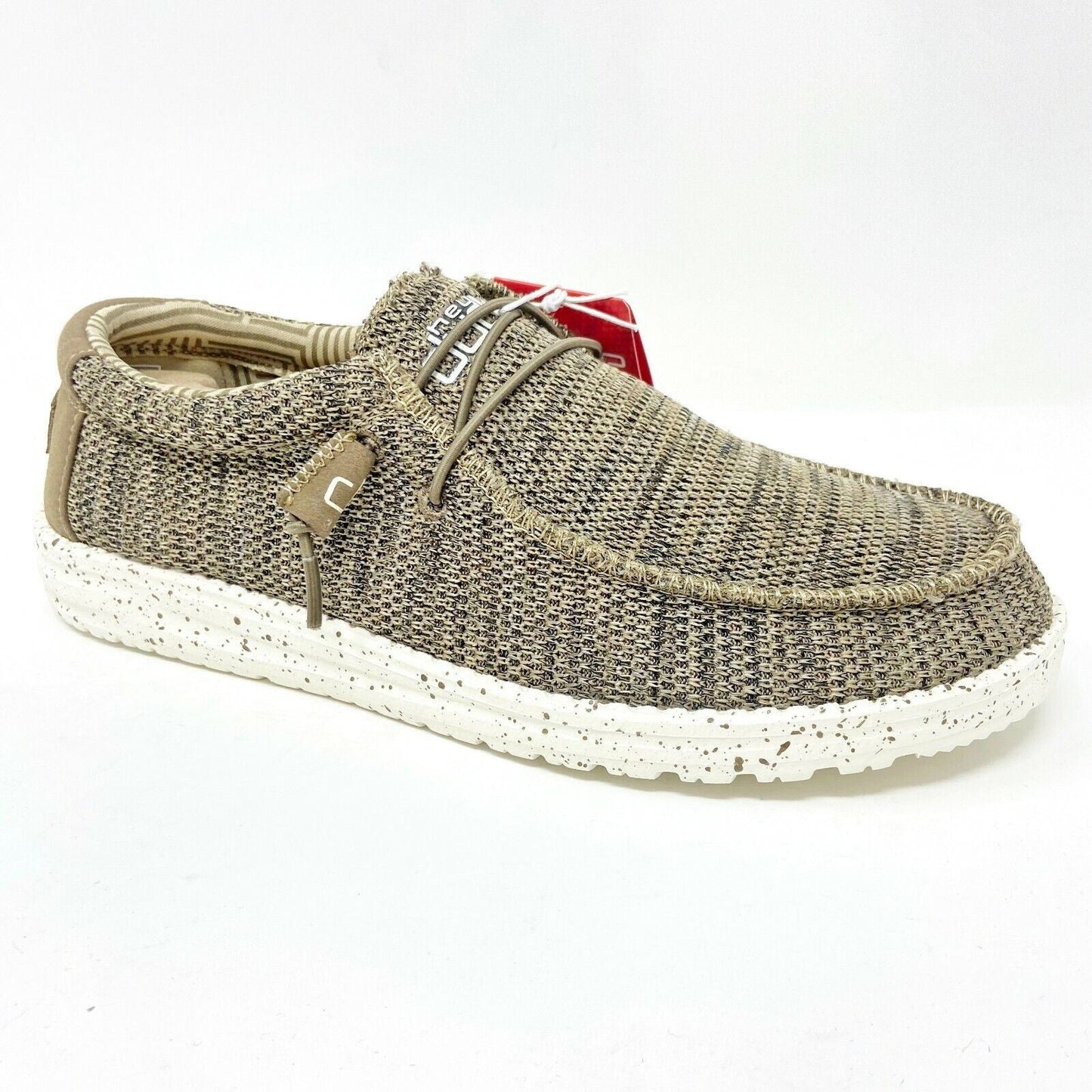 Hey Dude Mens Wally Sox Brown Slip On Comfort Casual Shoes