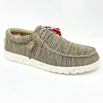 Hey Dude Mens Wally Sox Brown Slip On Comfort Casual Shoes