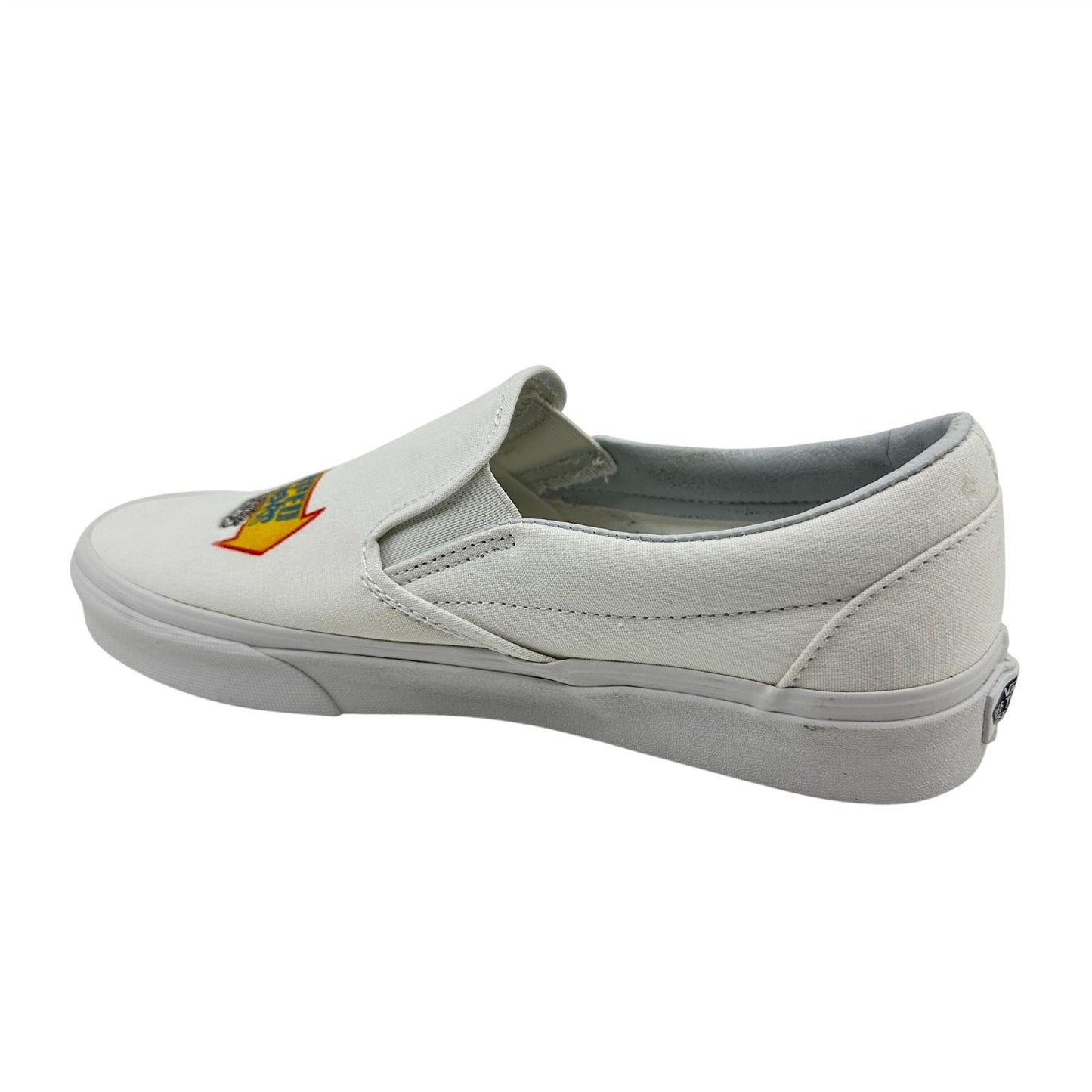 VANS Classic Slip On White Mens Athletic Warped Tour 25 Years Sneaker