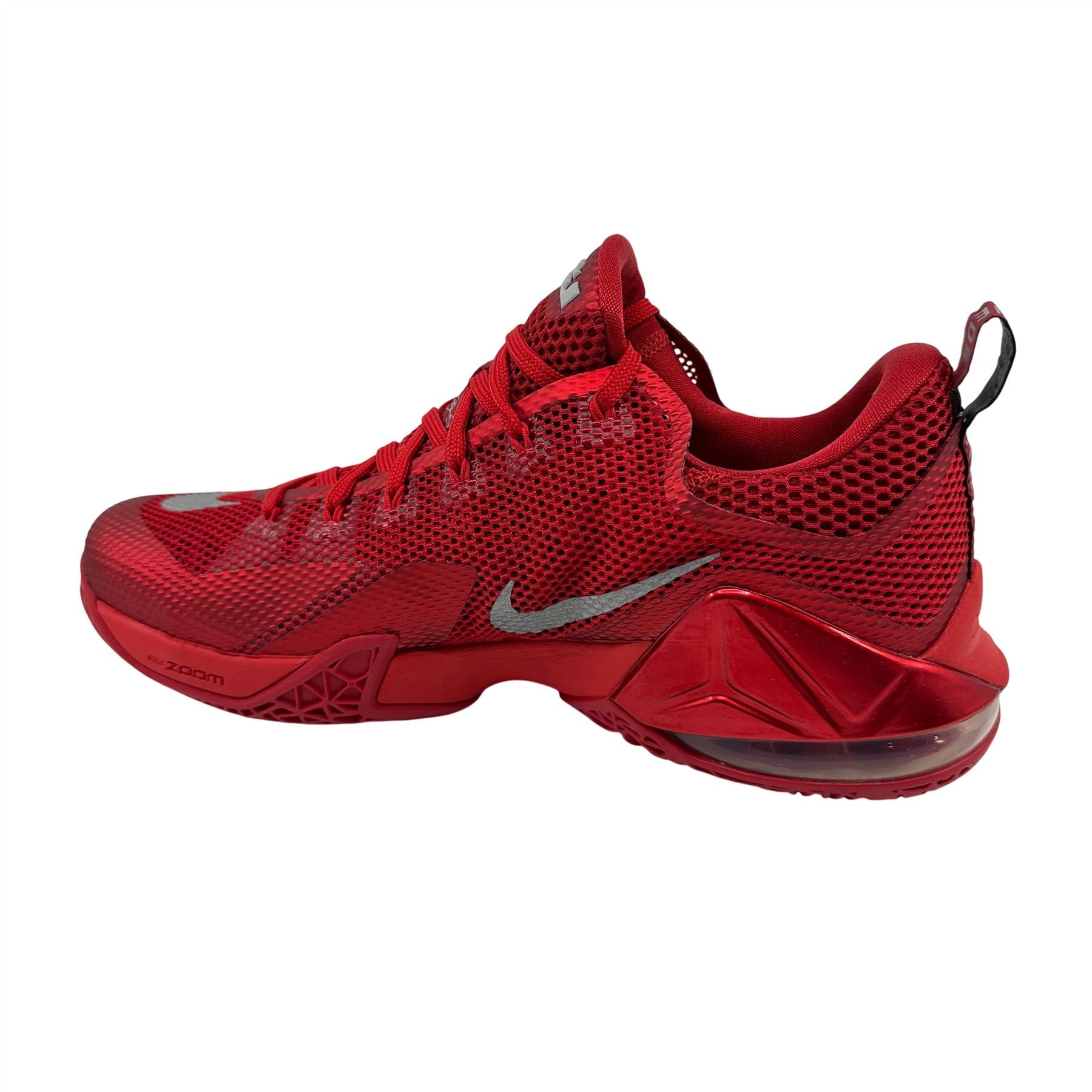 Nike Lebron XII Low Unversity Red Silver Mens Size 11 Athletic Sneaker