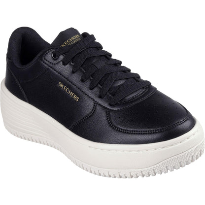 Women's Wide Fit Skechers 185110 Court Classics Grand 92 Be Lifted Trainers - Black