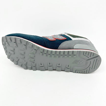 New Balance 574 Classics Navy Grey Red Suede Kids Running Sneakers KL57401G