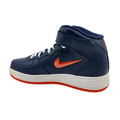 Nike Air Force 1 Mid '07 Midnight Navy Orange Mens Athletic NYC Jewel Sneaker