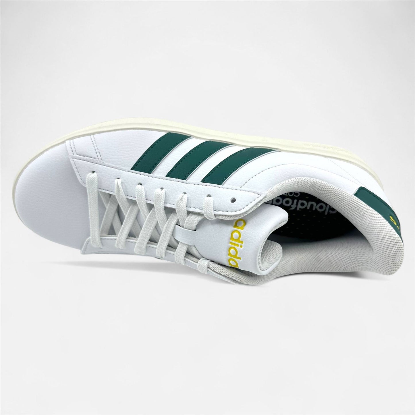 Adidas Grand Court 2.0 Cloud White Collegiate Green Mens Athletic Sneaker