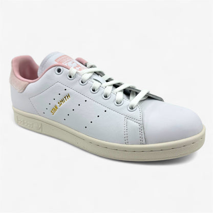 Adidas Stan Smith Cloud White Gold Pink Womens Athletic Sneaker