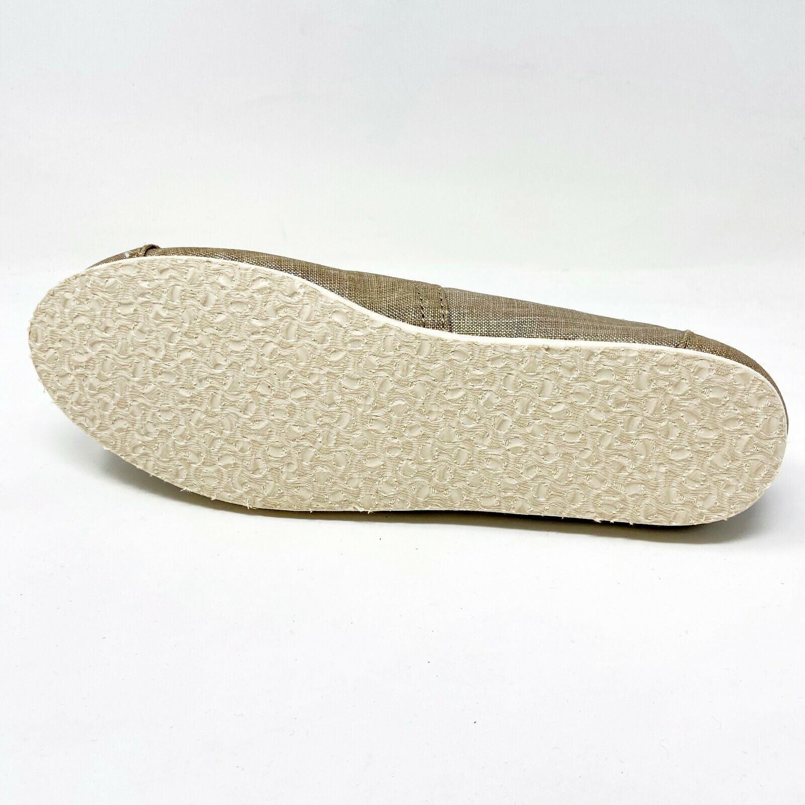 Toms Classics Champagne Metallic Linen Womens Size 6 Slip On Casual Flat Shoes
