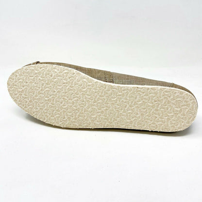 Toms Classics Champagne Metallic Linen Womens Size 6 Slip On Casual Flat Shoes