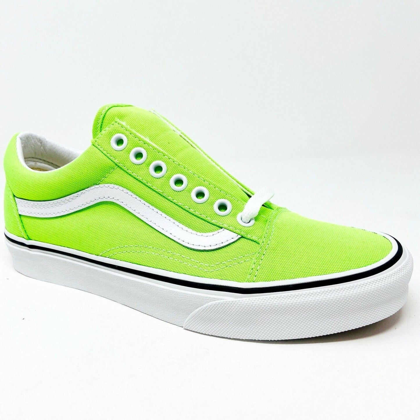 Vans Old Skool (Neon) Gecko Green True White Womens Casual Shoes Sneakers