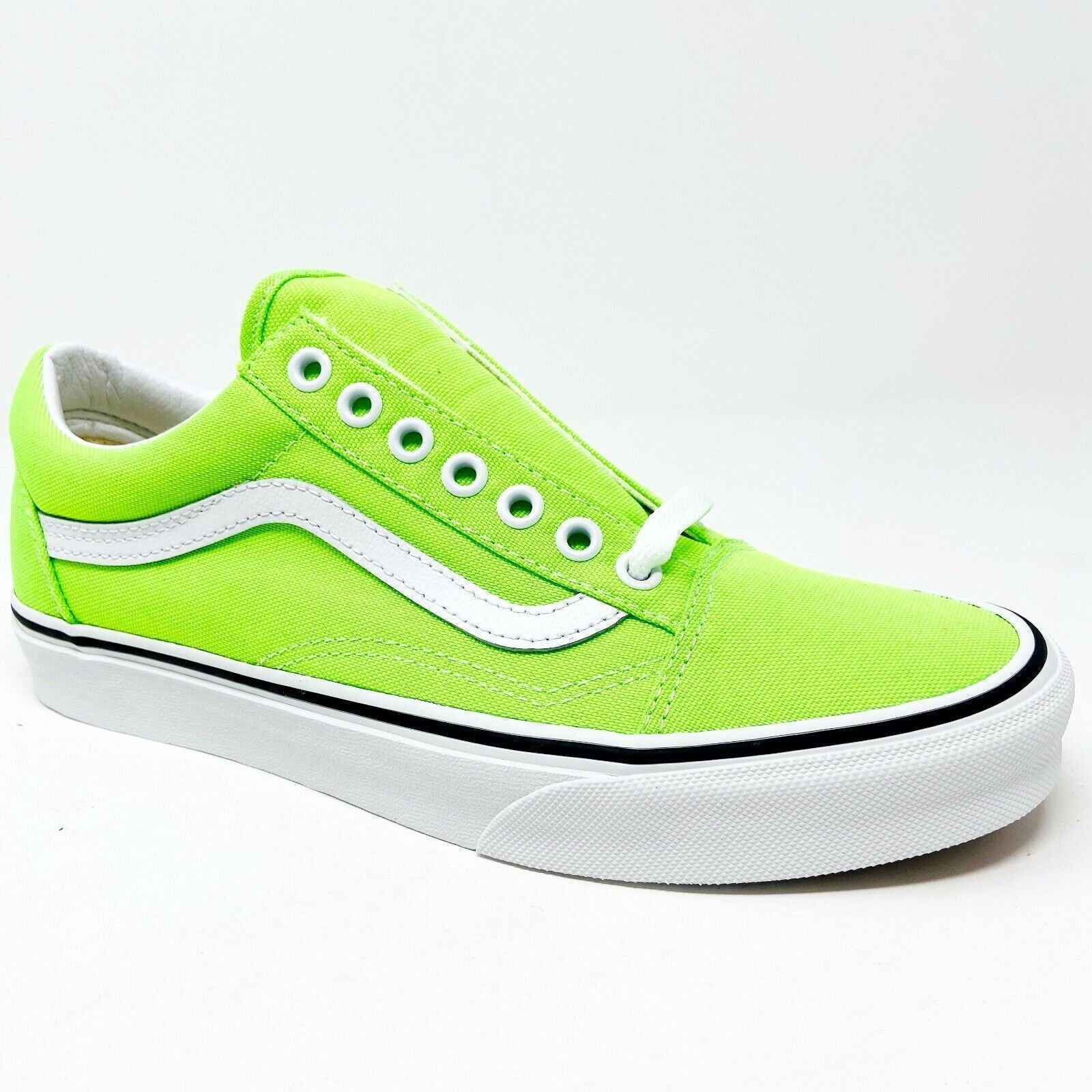 Vans Old Skool (Neon) Gecko Green True White Womens Casual Shoes Sneakers