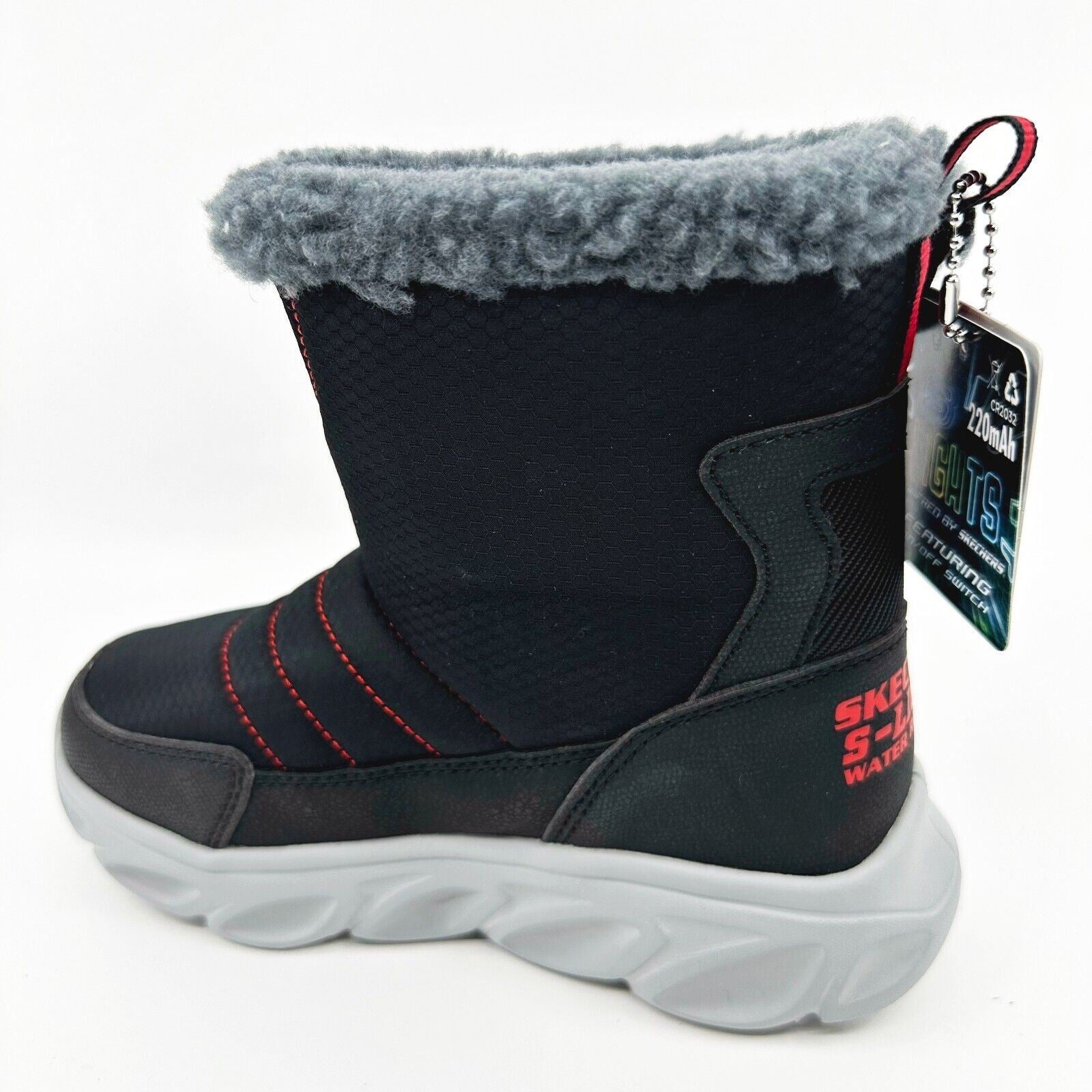 Skechers S Lights Hypno Flash 3.0 Fast Breeze Black Kids Boys Size 12.5 Boots