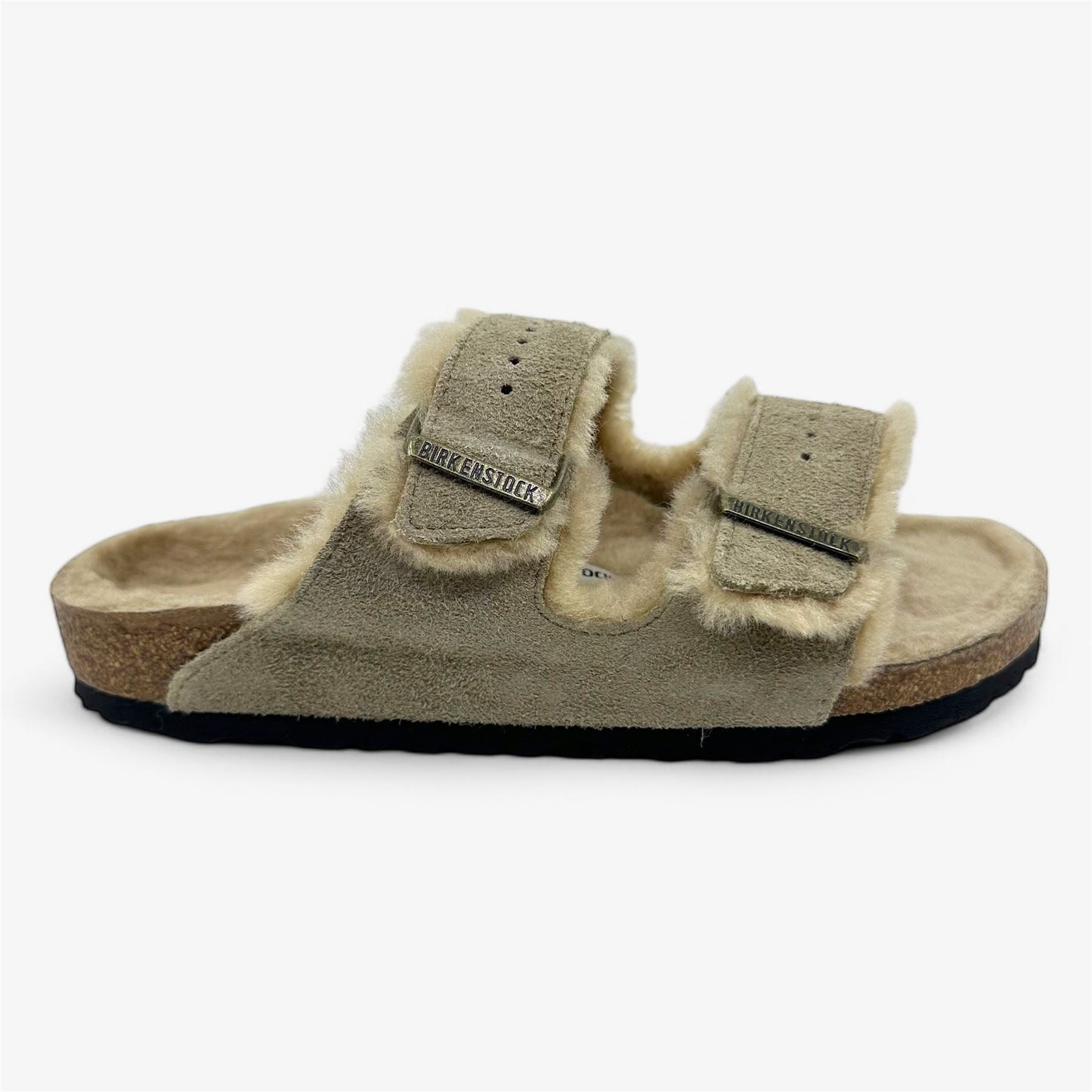 Birkenstock Arizona Shearling Taupe Mens Casual Soft Footbead Clog