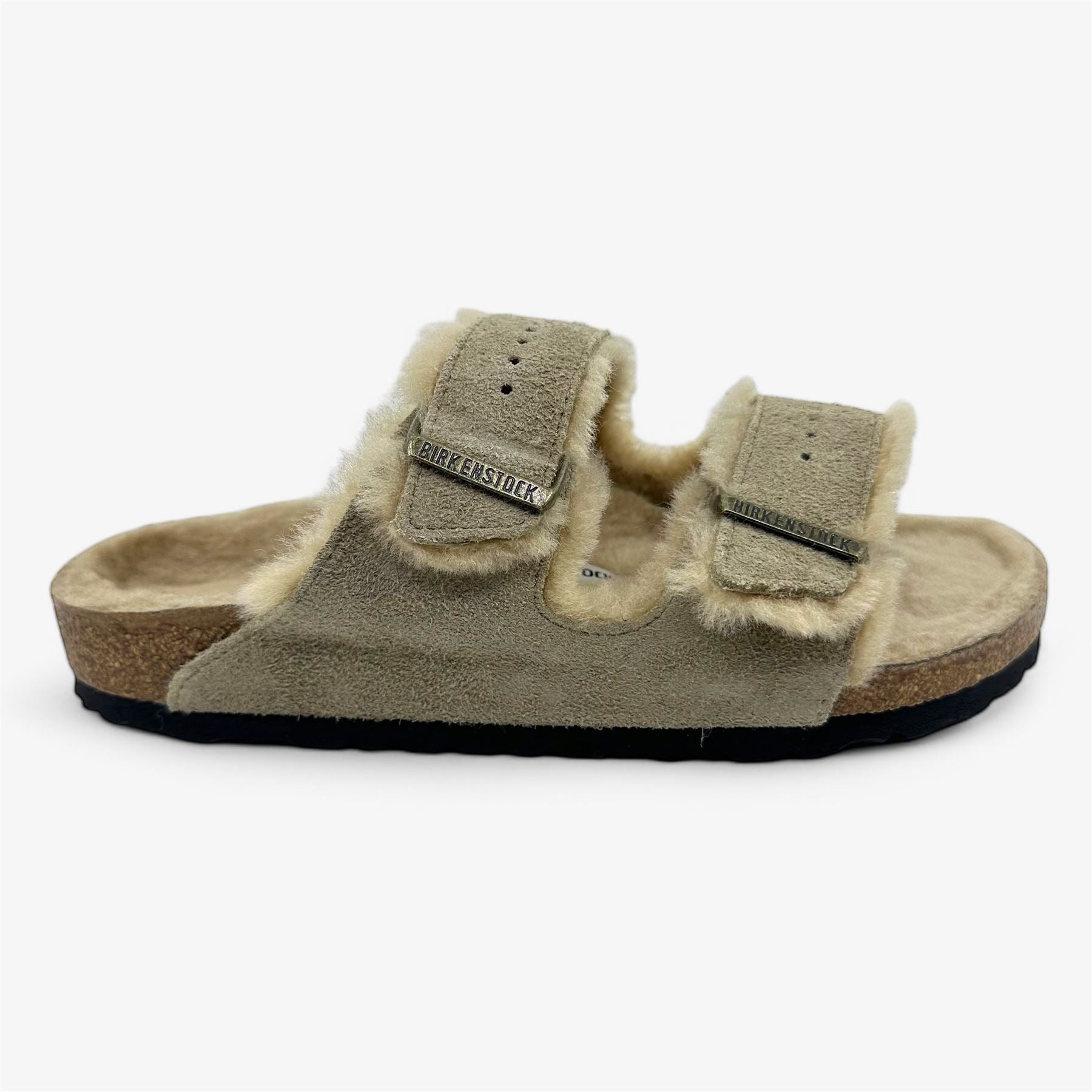 Birkenstock Arizona Shearling Taupe Mens Casual Soft Footbead Clog