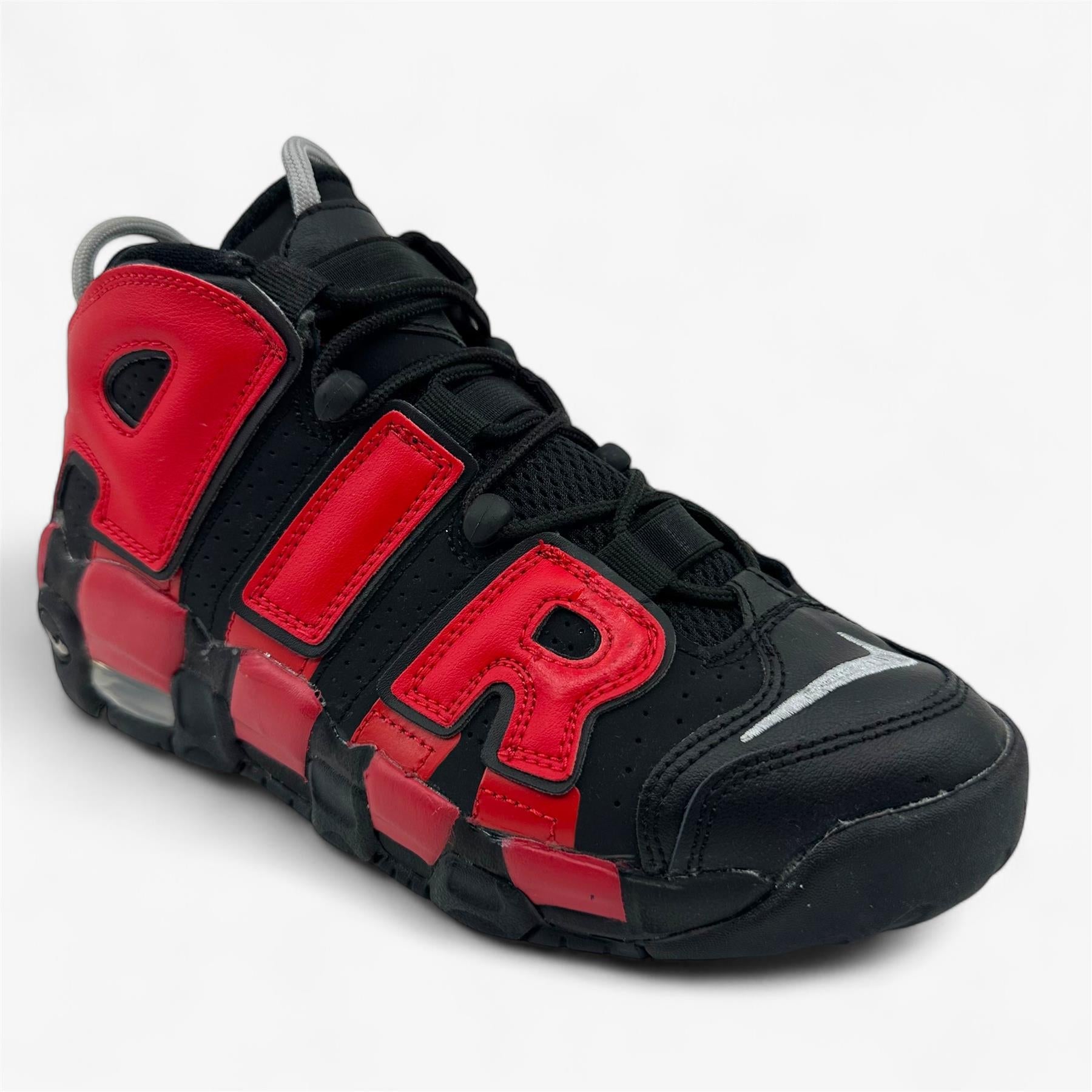 Nike Air More Uptempo GS Black University Red Kids Athletic Sneaker