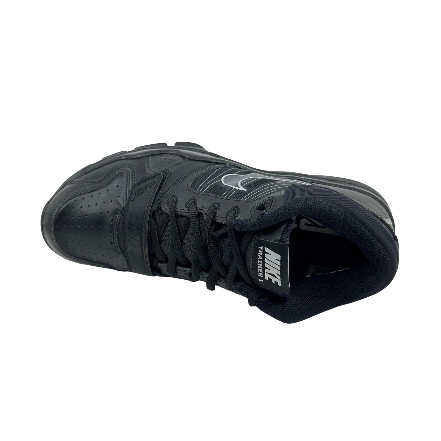 Nike Trainer 1.2 Mid Black Metallic Silver Mens Athletic Sneaker