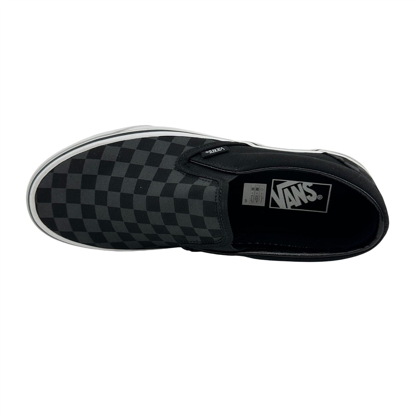 VANS Classic Slip On Checkerboard Black Mens Athletic Sneaker