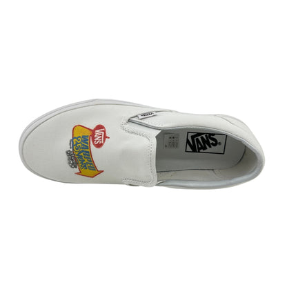 VANS Classic Slip On White Mens Athletic Warped Tour 25 Years Sneaker
