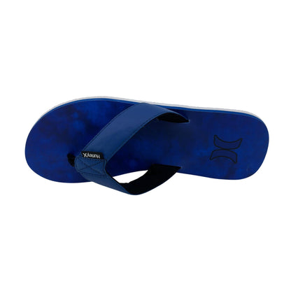 Hurley Logo Blue Combo White Mens Sandal Pool Beach Flip Flop