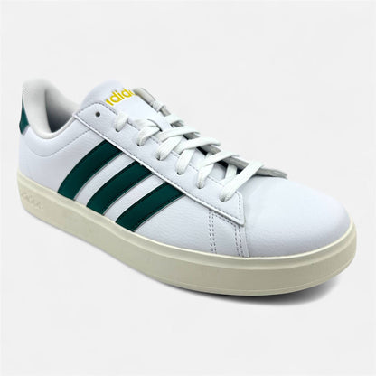 Adidas Grand Court 2.0 Cloud White Collegiate Green Mens Athletic Sneaker