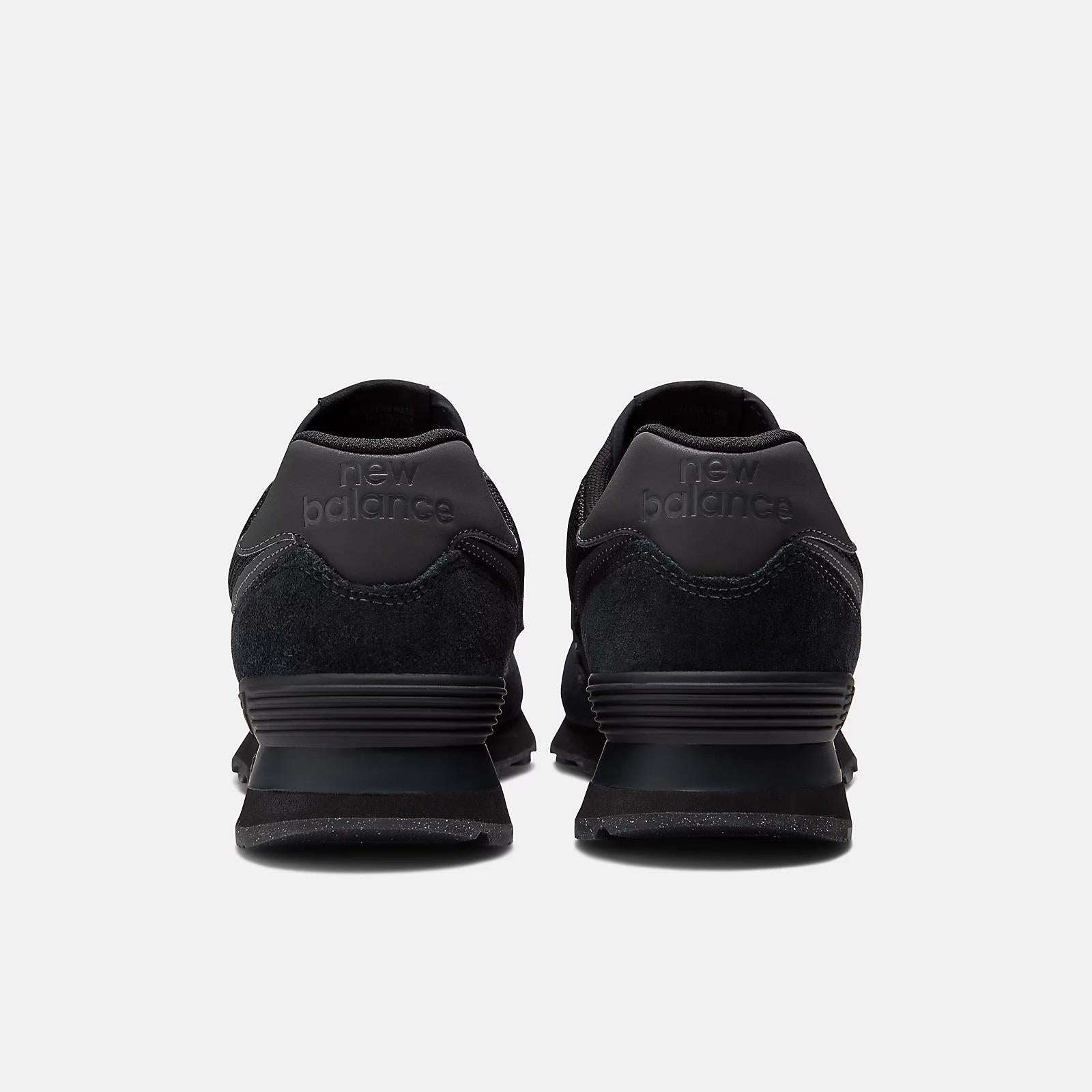 Women's Wide Fit New Balance ML574EVE Walking/Running Trainers - Exclusive - Black ENCAP