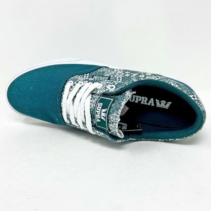 Supra Cobalt Evergreen Print Green White Mens Skateboard Shoes 05663 304