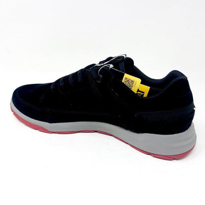 Caterpillar CAT Quest Black Red Mens Suede Casual Shoes Sneakers P724162