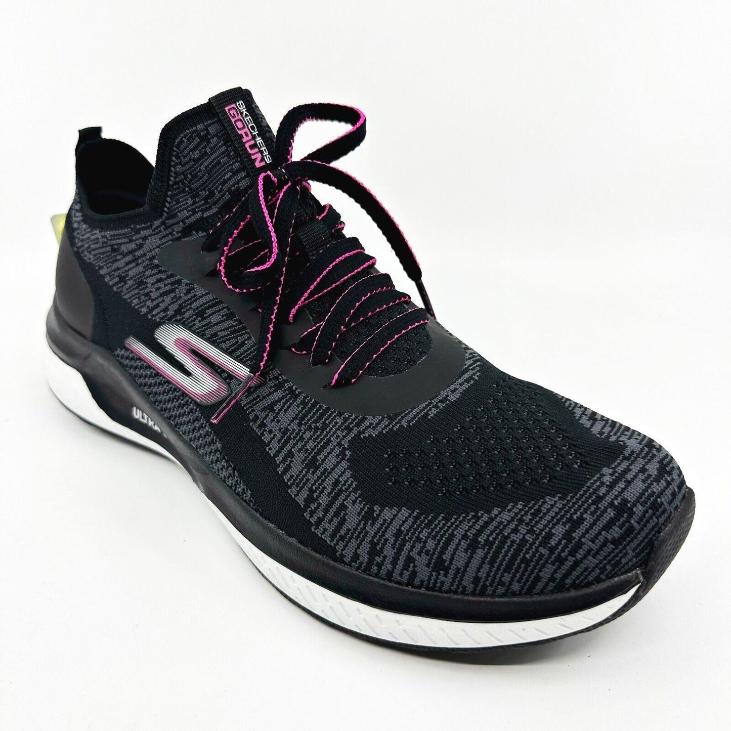 Skechers Go Run Steady Swift Black Hot Pink Womens Size 11 Athletic Sneakers