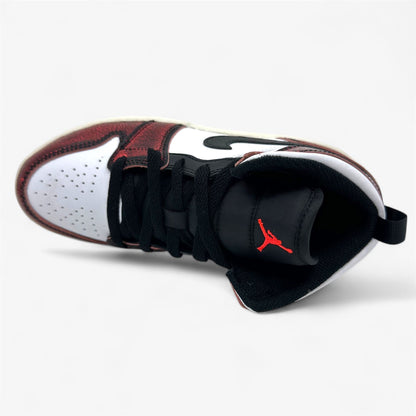 Jordan 1 Mid SE PS Black Infrared 23 White Kids Athletic Sneaker