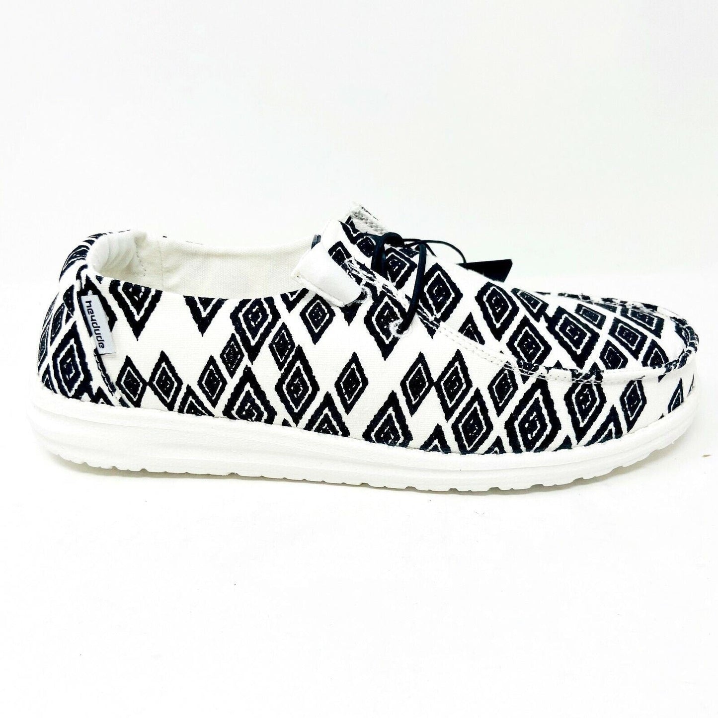 Hey Dude Womens Wendy Print Black White Aztec Size 10 Slip On Comfort Shoes