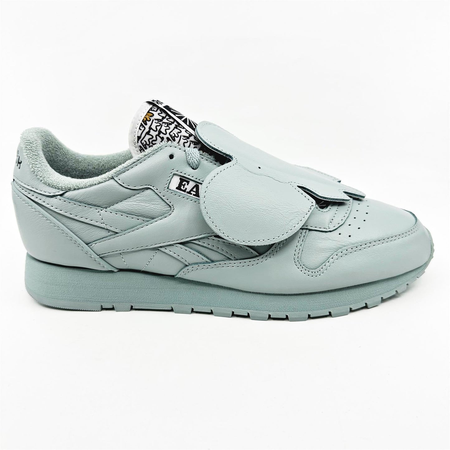 Reebok Classic Leather x Eames Office Sea Gray Black Mens Athletic Sneaker