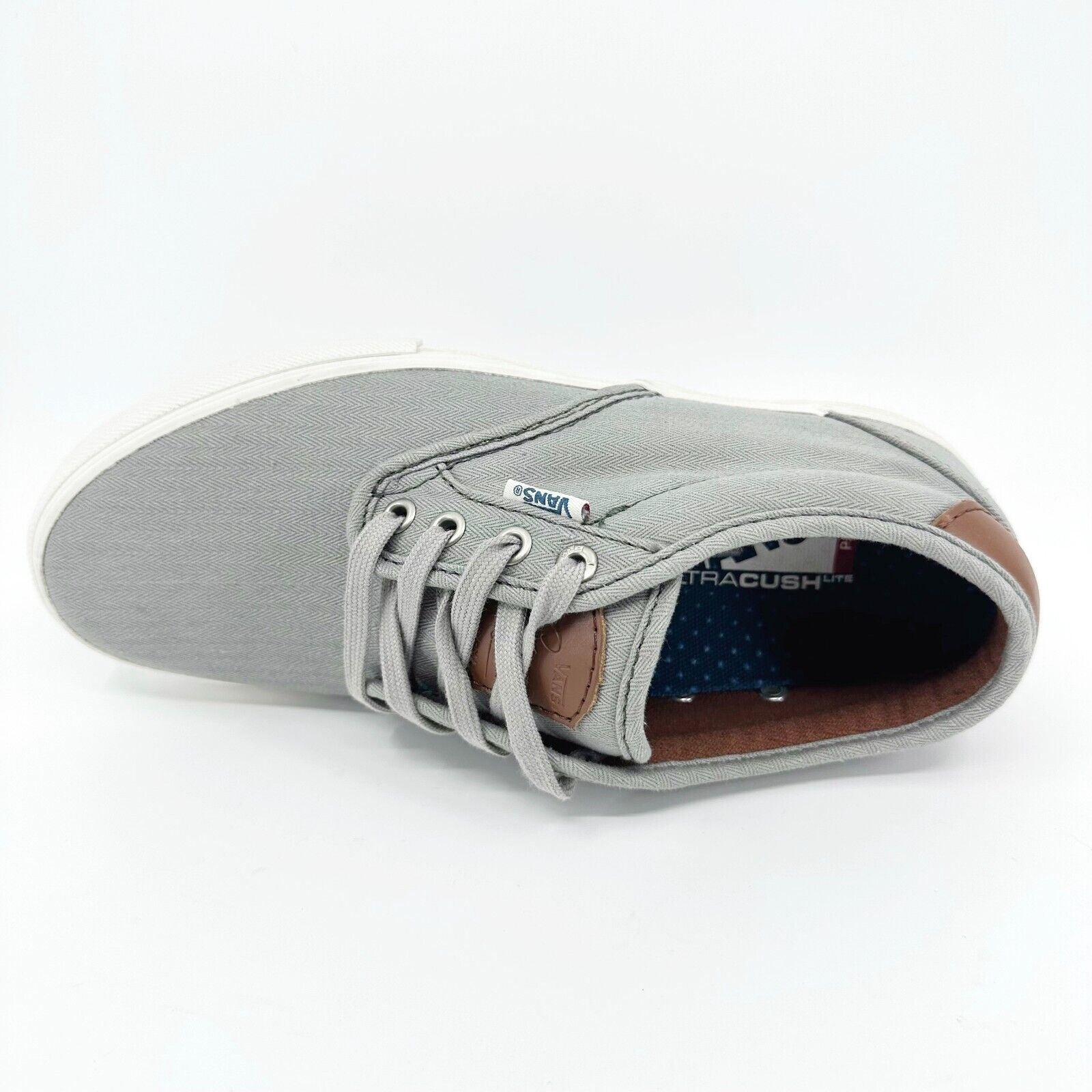VANS Chima Estate Pro (Herringbone) Light Grey Mens Size 7 UltraCush Sneakers