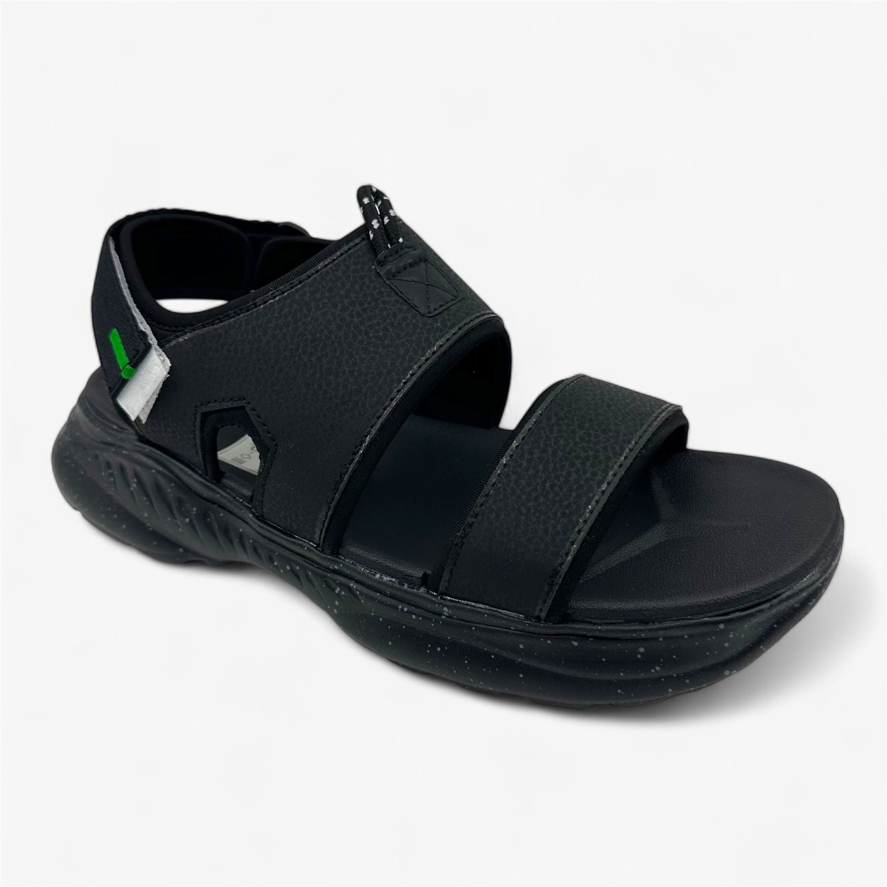Avia Avi Atlantic Jet Black White Green Mens Sandal Slip-On