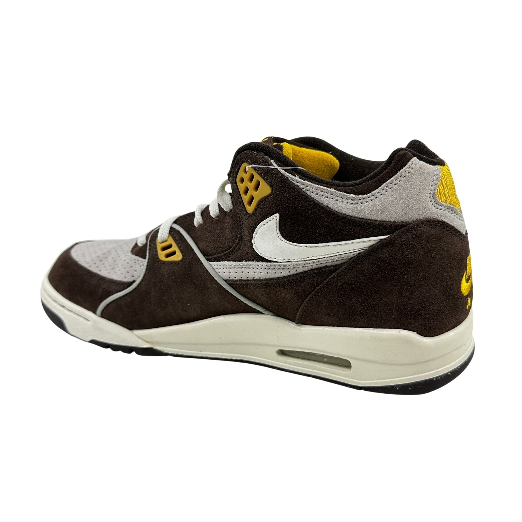 Nike Air Flight '89 A Dark Cinder Brown Yellow Mens Athletic Sneaker