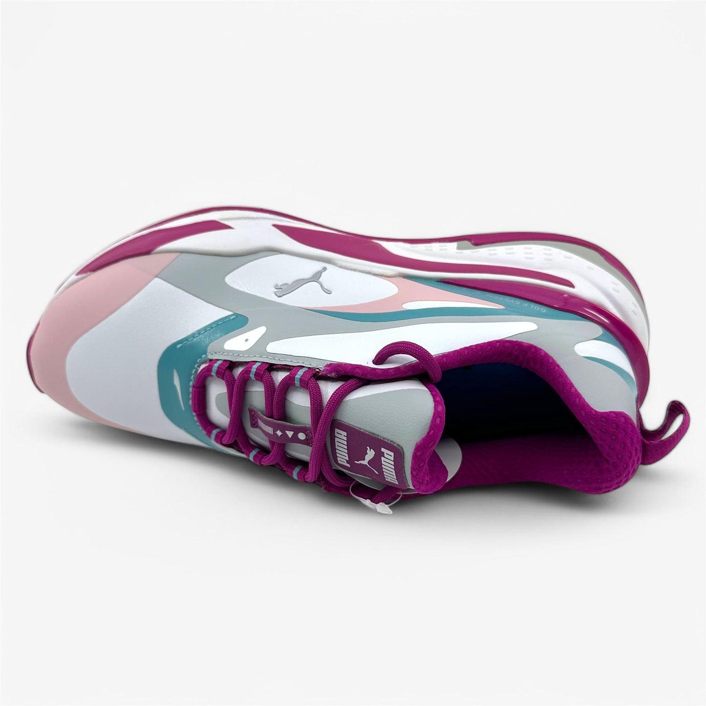 PUMA GS Fast White Chalk Pink Porcelain Womens Waterproof Golf Shoes