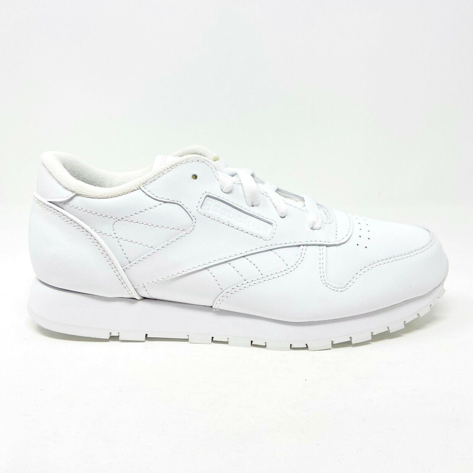 Reebok Classic Leather Triple White Grade School Kids Running Shoes J90139
