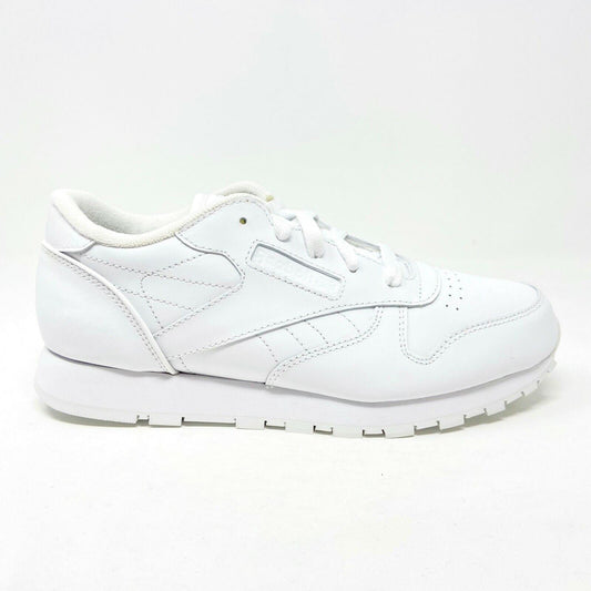 Reebok Classic Leather Triple White Grade School Kids Running Shoes J90139