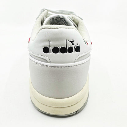 Diadora Maverick H.O.C. White Red Italy Mens Full Grain Leather Sneakers
