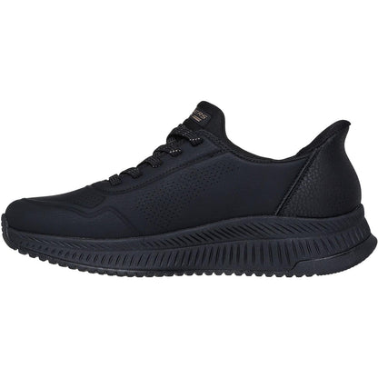 Women's Wide Fit Skechers 117740 Slip-ins Bobs Squad 4 Key Look Trainers
