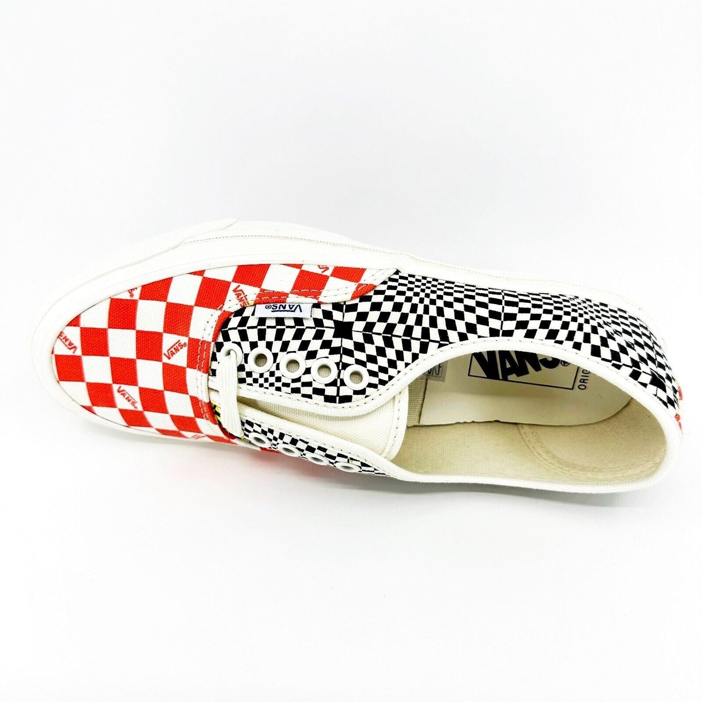 Vans Vault OG Authentic LX (Canvas) Logo Checkerboard Flame Black Mens Shoes