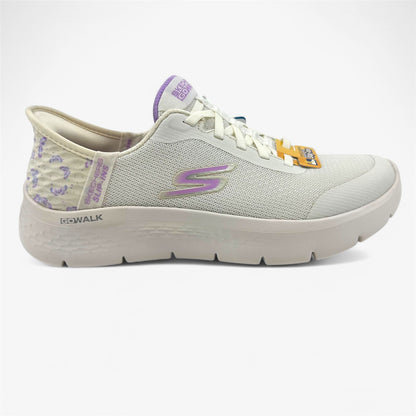 Skechers Go Walk Flex Eva Natural Purple Womens Athletic Sneaker