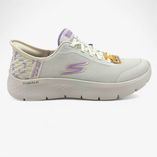 Skechers Go Walk Flex Eva Natural Purple Womens Athletic Sneaker