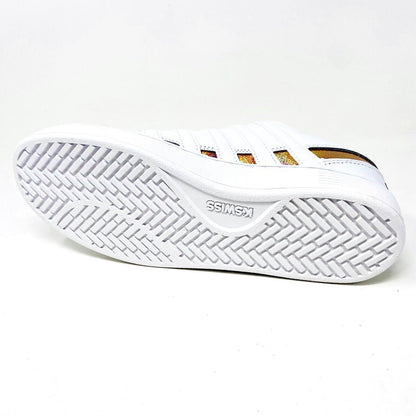 K-Swiss Ramli Court White Cracked Metallic Womens Casual Sneakers 96999 120