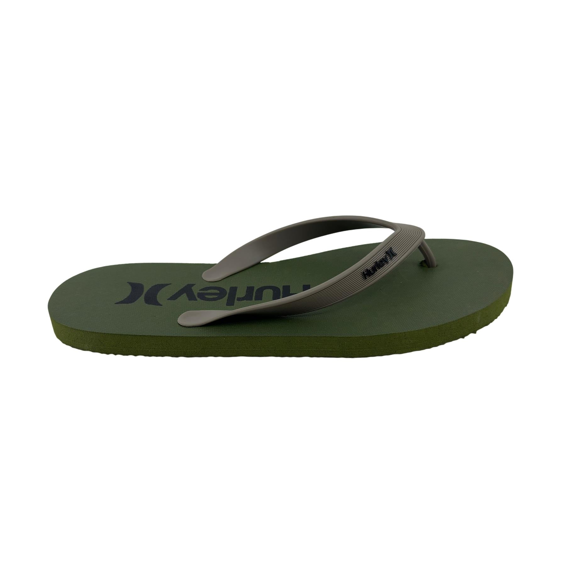 Hurley Logo Olive Khaki Mens Sandal Pool Beach Flip Flop