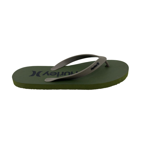 Hurley Logo Olive Khaki Mens Sandal Pool Beach Flip Flop