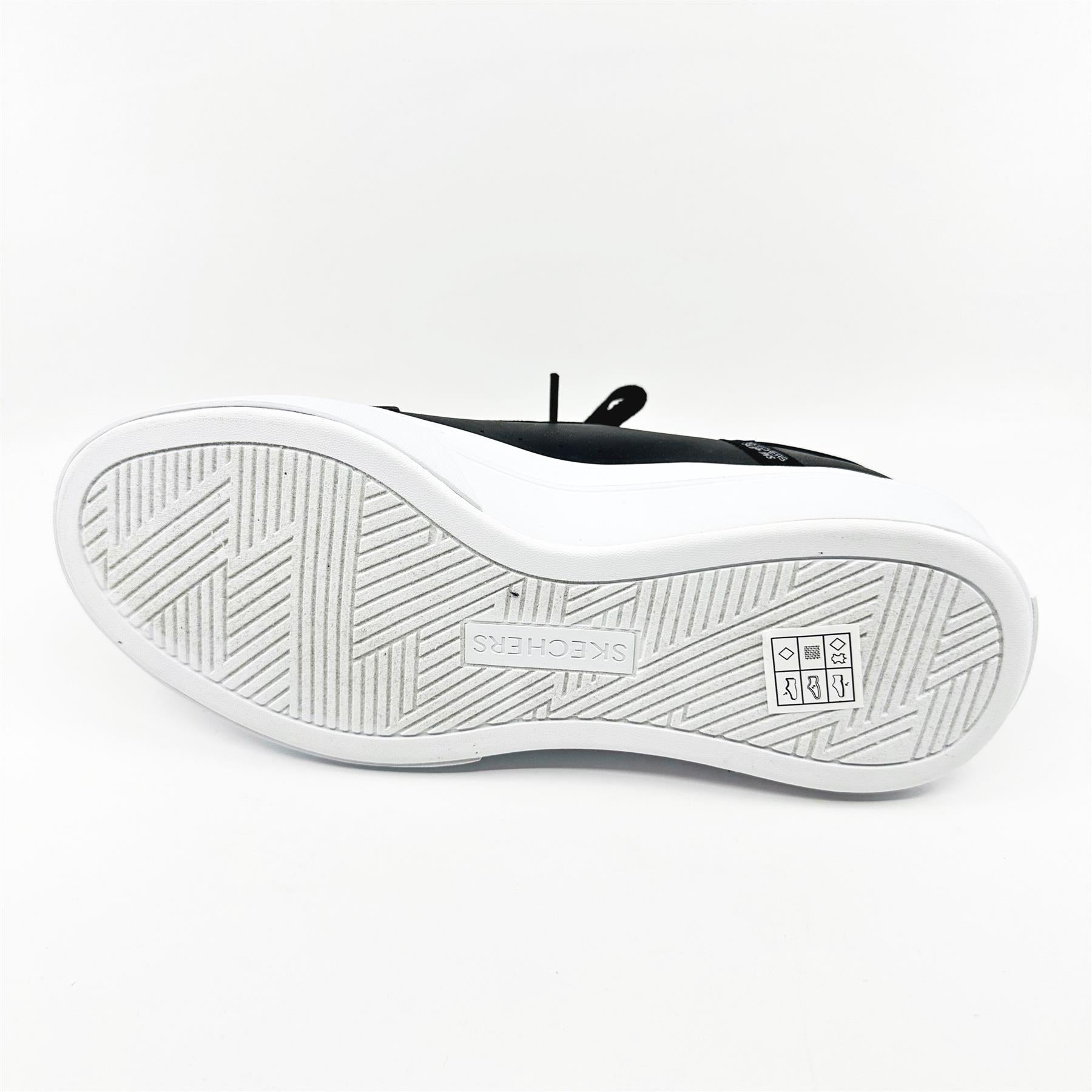 Skechers Cordova Classic New Reign Black White Womens  Slip On Sneakers