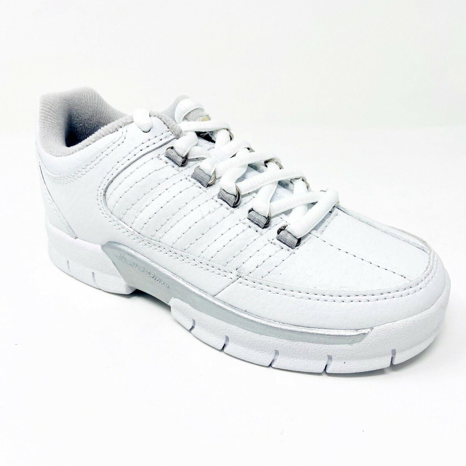 K-Swiss Florham White Platinum Juniors Kids Casual Shoes Sneakers 61852147