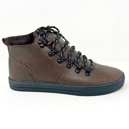 Clae Grant Umber Leather Brown Black Mens Premium Casual Sneakers