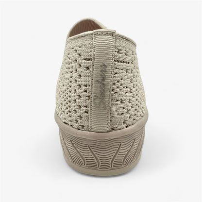 Skechers Up Lifted Its Fate Off White Womens Casual Relaxed Fit Slip-On