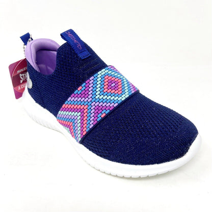 Skechers Girls Ultra Flex Friendship Fun Navy Kids Size 11.5 Sneakers