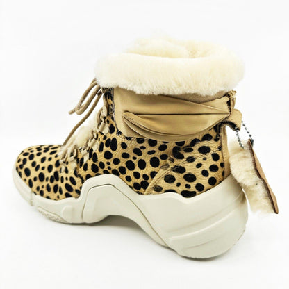 Mark Nason Neo Block Lillie Cheetah Womens Size 6.5 Shearling Sneaker Bootie